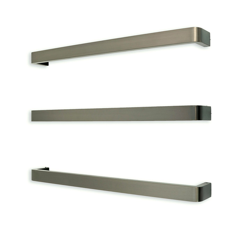 Radiant Gun Metal Grey 800mm Single Square Bar with Rounded ends Heated (Left or Right Wiring) GMG-VAIL-800