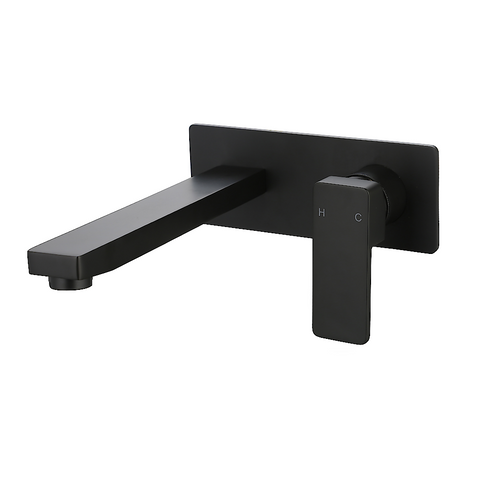 Ikon Ceram Wall Mixer and Spout Matte Black HYB636-601MB