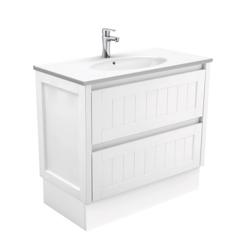 Fienza Rotondo Hampton 900mm Vanity Unit with Kickboard White ROT90TK