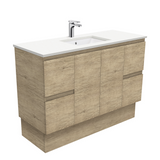 Fienza Crystal Pure Undermount Stone Top, Edge Scandi Oak 1200mm Vanity Unit with Kickboard SC120SK