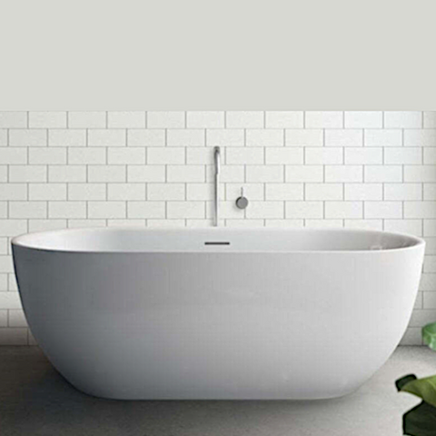 Decina Valentina Freestanding Bath 1500mm with Overflow Matte White VA1500MW