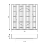 Phoenix Point Drain HG 130mm Outlet 90mm Stainless Steel 202-2305-51