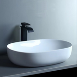 Eva Oval Counter Top Basin 480mm Gloss White BEQOV-GW