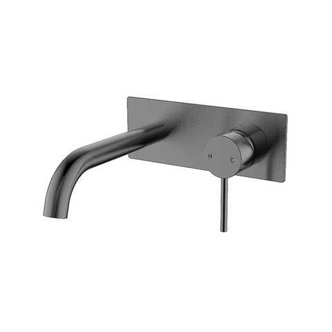 Ikon Hali Wall Mixer and Curved Spout Gun Metal HYB88-602GM