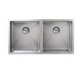 Meir Double Bowl PVD Kitchen Sink 860mm Brushed Nickel MKSP-D860440-NK