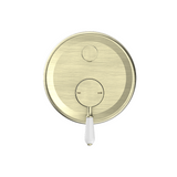 Nero York Shower Mixer with Diverter with White Porcelain Lever Aged Brass NR692109a01AB