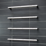 Radiant Polished 800mm Round Single Bar Heated Towel Rail (Left or Right Wiring) SBRTR-800