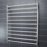 Radiant Polished 900 x 1100mm Round Heated Towel Rail (Left Wiring) RTR05LEFT