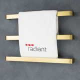 Radiant Brushed Gold 650mm Single Square Bar with Rounded ends Heated (Left or Right Wiring) GLD-VAIL-650