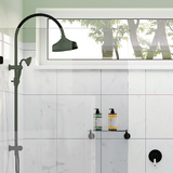 Fienza Eleanor Wall Shower Mixer Matte Black with White Ceramic handle 202101BK