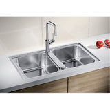 Blanco Sink Double Bowl Flushmount Stainless Steel LEMIS8IFK5 526991