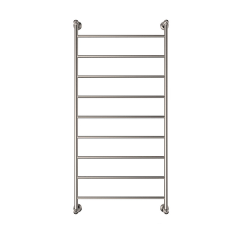 Fienza Lillian Heated Towel Ladder 600x1208mm 9 Bars Brushed Nickel 81060120BN