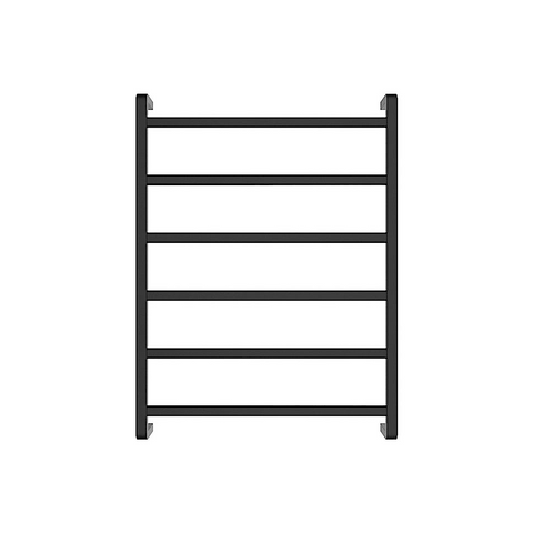 Fienza Koko Heated Towel Ladder 600x800mm 6 Bars Matte Black 8906080MB