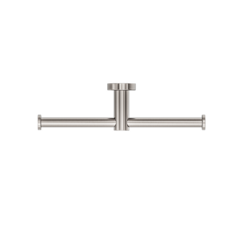 Nero Mecca Double Toilet Roll Holder Brushed Nickel NR1986dBN