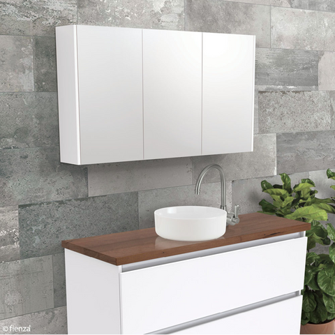 Fienza Mirror Cabinet 1500mm with Side Panels White PSC1500W