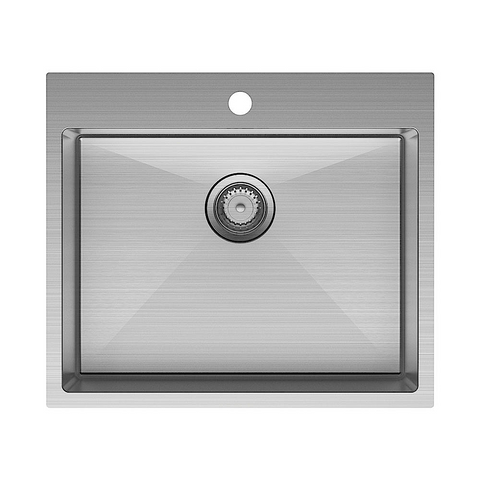 Fienza Hana Single 50L Laundry Sink (with Overflow) Stainless Steel 68503-OF