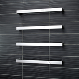 Radiant Polished 650mm Square Single Bar Heated Towel Rail (Left or Right Wiring) SBSTR-650