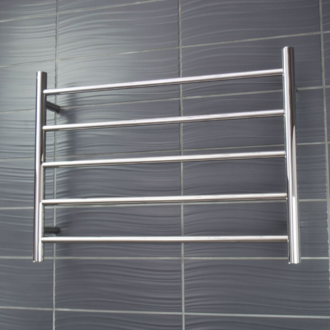 Radiant Low Voltage Polished 750 x 550mm Round Heated Towel Rail (Right Wiring) 12V-RTR03RIGHT