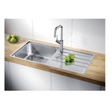 Blanco Sink Single Left Hand Bowl with Drainer Stainless Steel LEMISXL6SLIFK5 526995