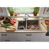 BLANCO Naya 8S Sink Inset Double Bowl with Right Hand Drainer 1160mm Rock Grey NAYA8SGK5 526832