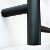 Radiant Matte Black 750 x 750mm Round Heated Towel Rail (Left Wiring) BRTR06LEFT