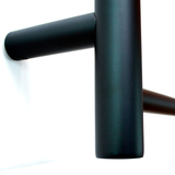 Radiant Matte Black 530 x 700mm Round Heated Towel Rail (Left Wiring) BRTR530LEFT