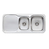 Oliveri Lakeland 1080mm 1 & 3/4 Double Right Hand Bowl Sink Stainless Steel LL137