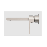 Nero Bianca Wall Basin Mixer Seperate Back Plate Brushed Nickel NR321509EBN