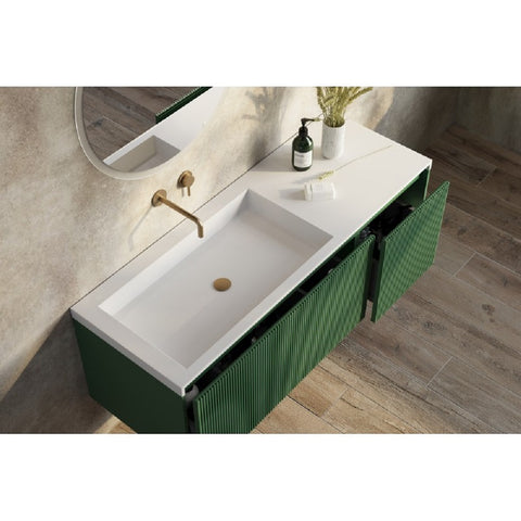 BelBagno Rimini Wall Hung Vanity 1390x495x450mm Rain Forest (green) RIMINI-1400