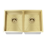 Meir Double Bowl PVD Kitchen Sink 760mm Brushed Bronze Gold MKSP-D760440-BB