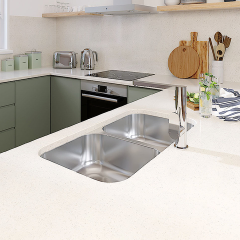 Fienza Tiva Double Kitchen Sink 785x450x180mm Stainless Steel 68109