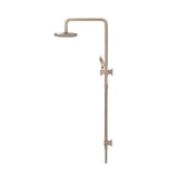 Meir Round Combination Shower Rail 200mm Rose, Three Function Hand Shower Champagne MZ0704-CH