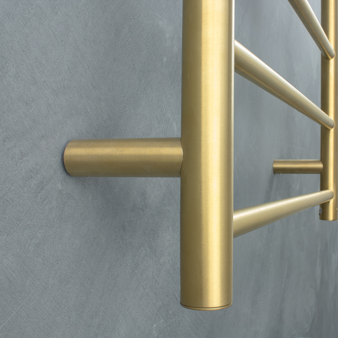 Radiant Brushed Gold 700 x 830mm Round Non Heated Towel Rail GLD-LTR01