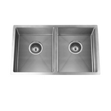 Meir Double Bowl PVD Kitchen Sink 760mm Brushed Nickel MKSP-D760440-NK