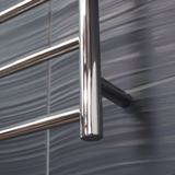 Radiant Low Voltage Polished 750 x 550mm Round Heated Towel Rail (Right Wiring) 12V-RTR03RIGHT