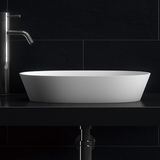 Kaskade Solaya Oval Counter Top Basin 600mm Stone Matte White RSA1-600