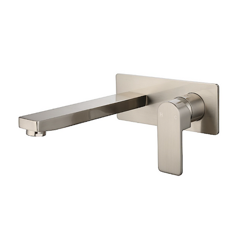 Ikon Flores Wall Mixer and Spout Brushed Nickel HYB135-601BN