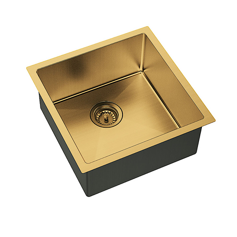 Fienza Hana Single Kitchen 32L Sink PVD Rugged Brass 68401RB