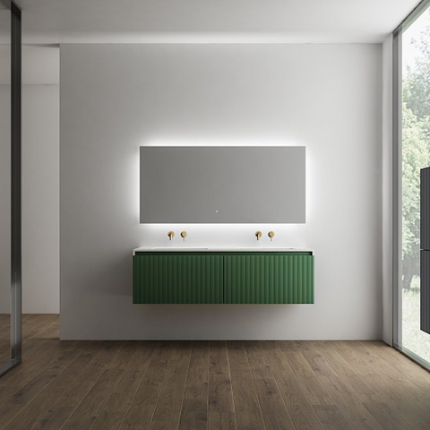 BelBagno Rimini Wall Hung Vanity 1500x495x450mm Rain Forest (green) RIMINI-1500