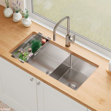 Fienza Hana Double Kitchen Sink 40L/27L (Ultimate Sink Kit) Stainless Steel 68406-KIT