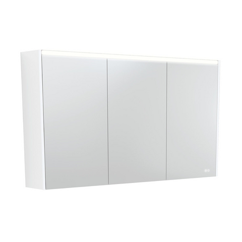 Fienza Mirror LED Cabinet 1200mm Satin White PSC1200MW-LED