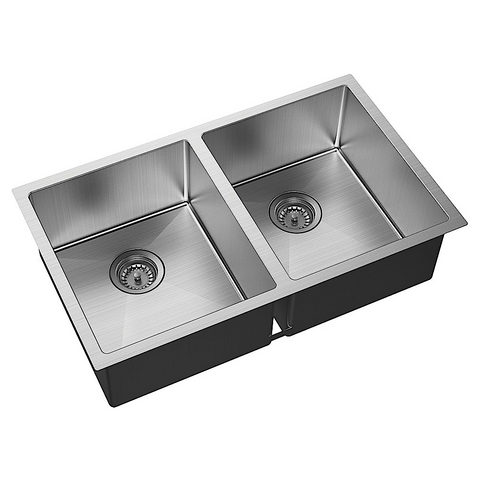 Fienza Hana Double Kitchen 27L Sink Kit Stainless Steel 68403-KIT