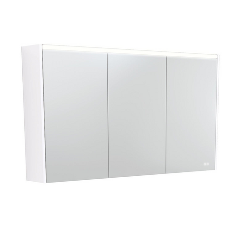 Fienza Mirror LED Cabinet 1200mm Gloss White PSC1200W-LED