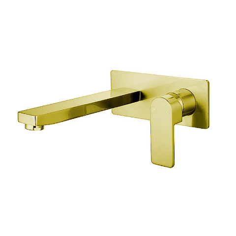 Ikon Flores Wall Mixer and Spout Brushed Gold HYB135-601BG