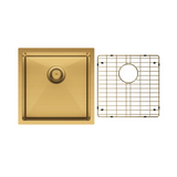 Fienza Hana Single Kitchen 32L Sink Kit PVD Rugged Brass 68401RB-KIT