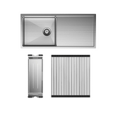 Fienza Hana Single Kitchen 36L Sink with Drainer Kit Stainless Steel 68404-KIT