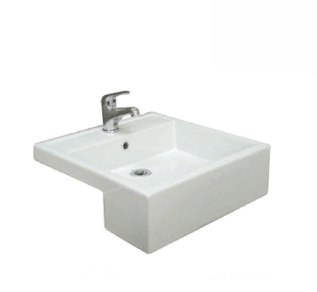 Fienza Semi Recessed Ceramic Basin RAK Nova 1th White (2530541371452)