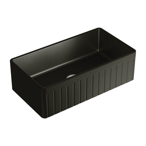 Fienza Benson Single Butler Sink Large Matte Black 68708