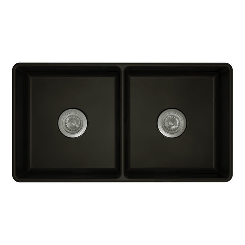 Fienza Benson Double Butler Sink Matte Black 68709