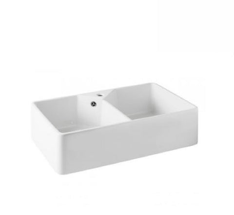 Turner Hastings Butler Chester Double Bowl Sink 79 x 49 White (2530553987132)